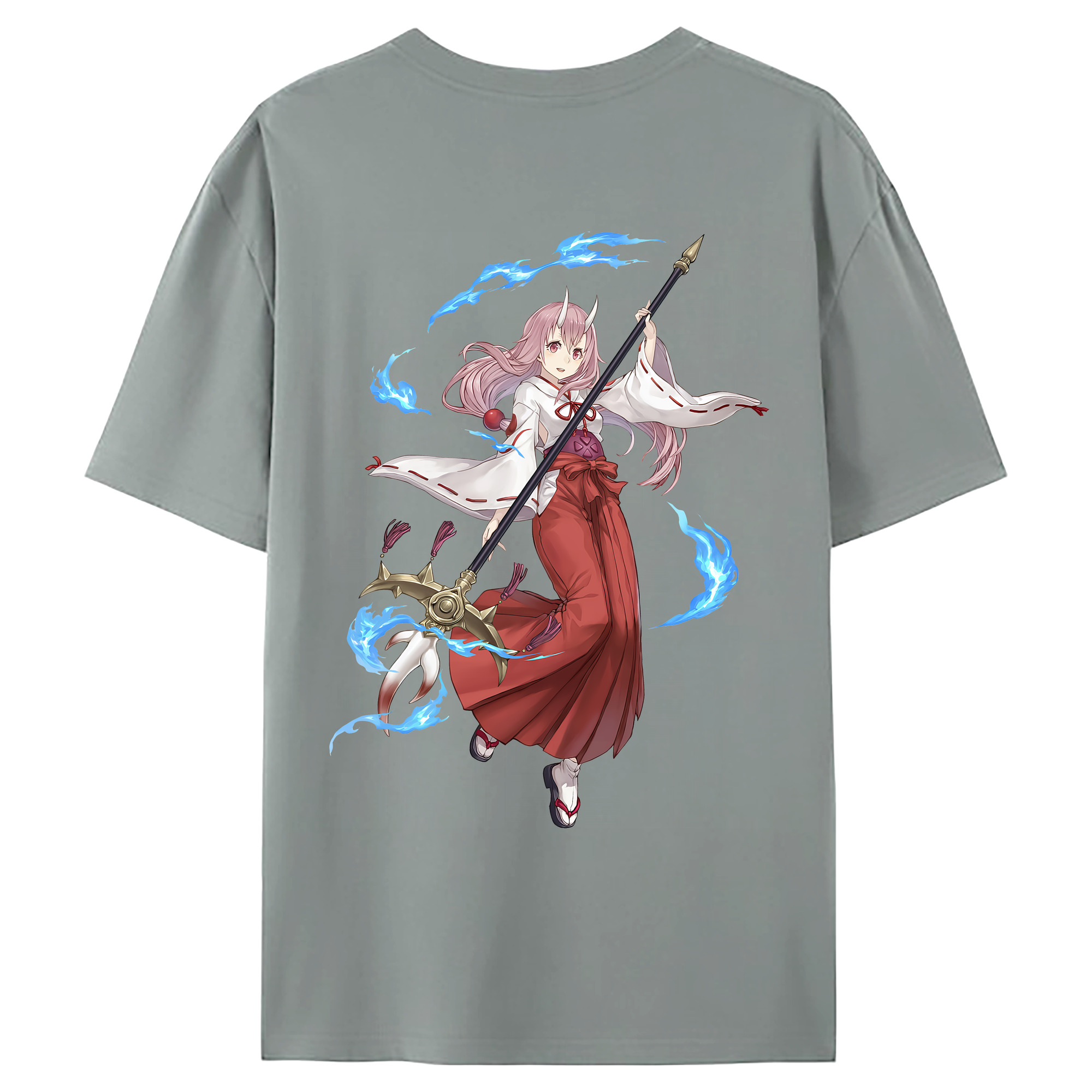 （画像用） 転スラ Regarding Reincarnated to Slime 綿100％ メンズ半袖Tシャツ（バックプリント） 通気性